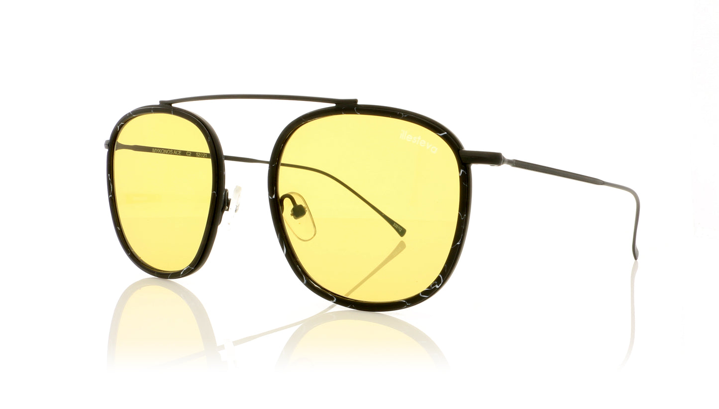 Illesteva Mykonos Ace C2 Black marble Sunglasses - Angle