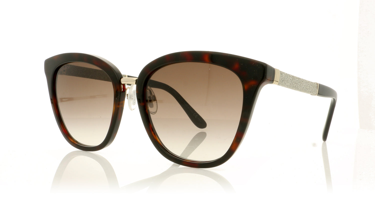 Jimmy Choo Fabry KBE JS3 Glitter Black Sunglasses - Angle