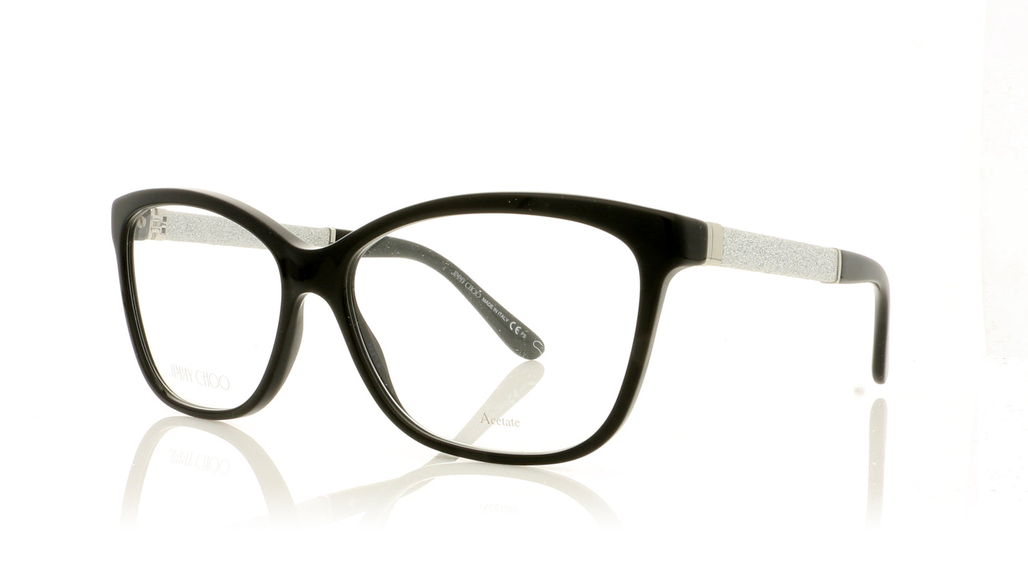 Jimmy Choo JC 105 FA3 Glitter Black Glasses - Angle
