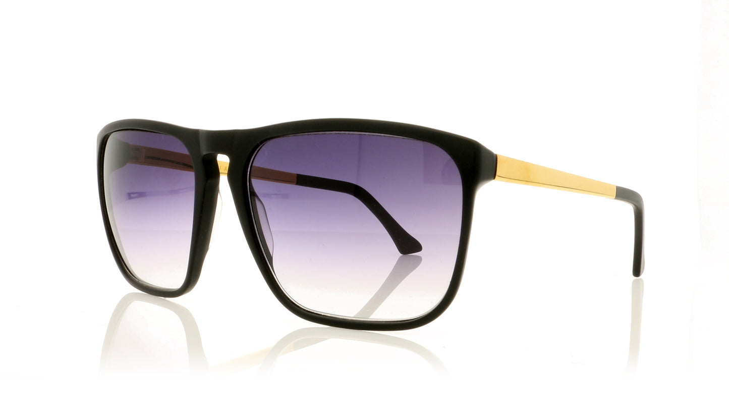 John Dalia SEAN P C13 Matt Black Sunglasses - Angle