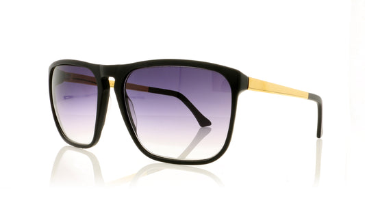 John Dalia SEAN P C13 Matt Black Sunglasses - Angle