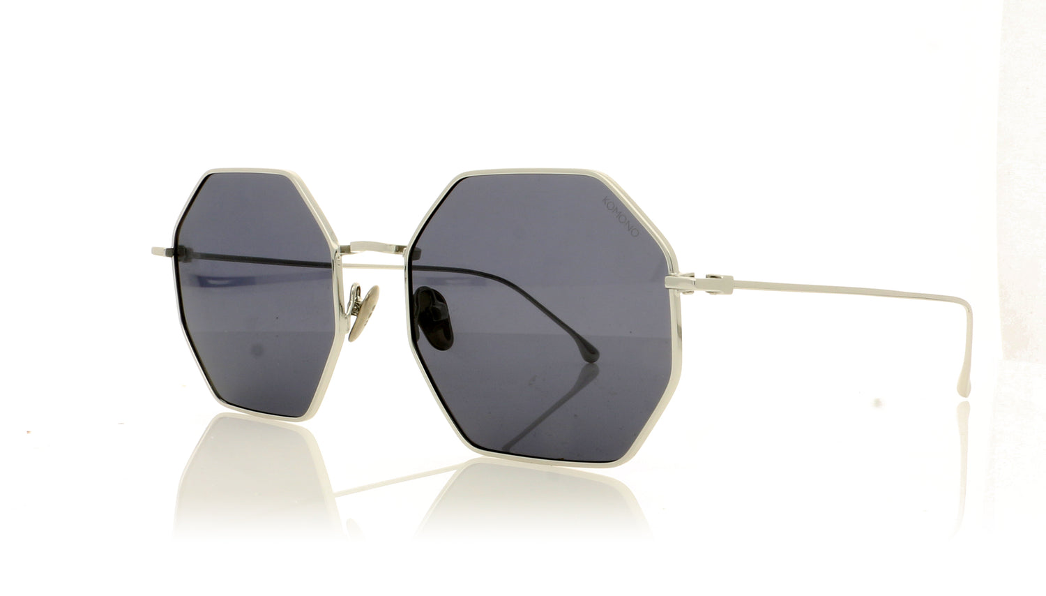 KOMONO The Jane SS Silver Smoke Sunglasses - Angle