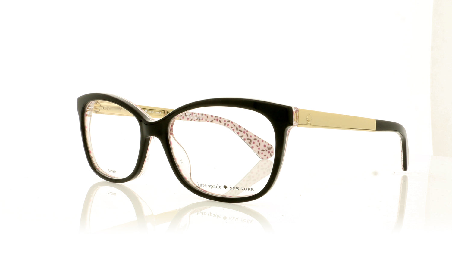 Kate Spade JODIANN UYY Black Pattern Red Glasses - Angle