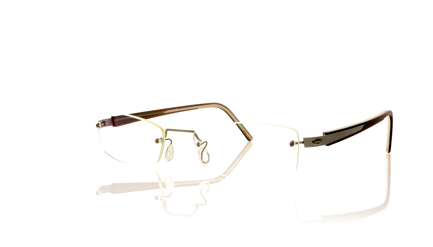 Lindberg Spirit titanium 2088 10/K138M/05 matt grey bridge with brown Glasses - Angle
