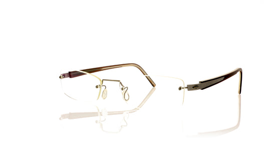 Lindberg Spirit titanium 2088 10/K138M/05 matt grey bridge with brown Glasses - Angle