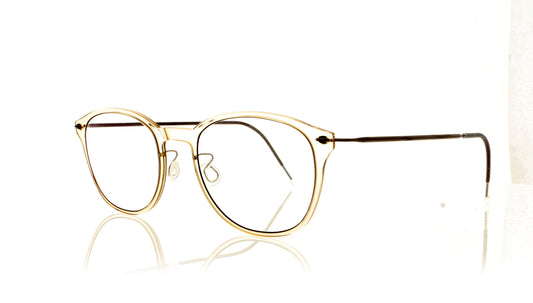 Lindberg n.o.w 6506 T804 C21 PU14 Clear Brown Glasses - Angle