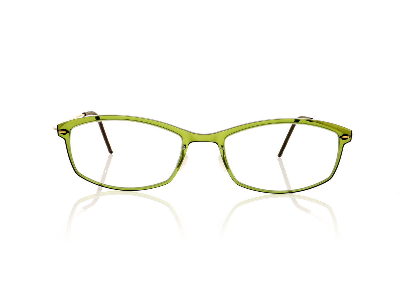 Lindberg n.o.w titanium 6512 C11/PGT Translucent olive green with matt gold sides Glasses - Front