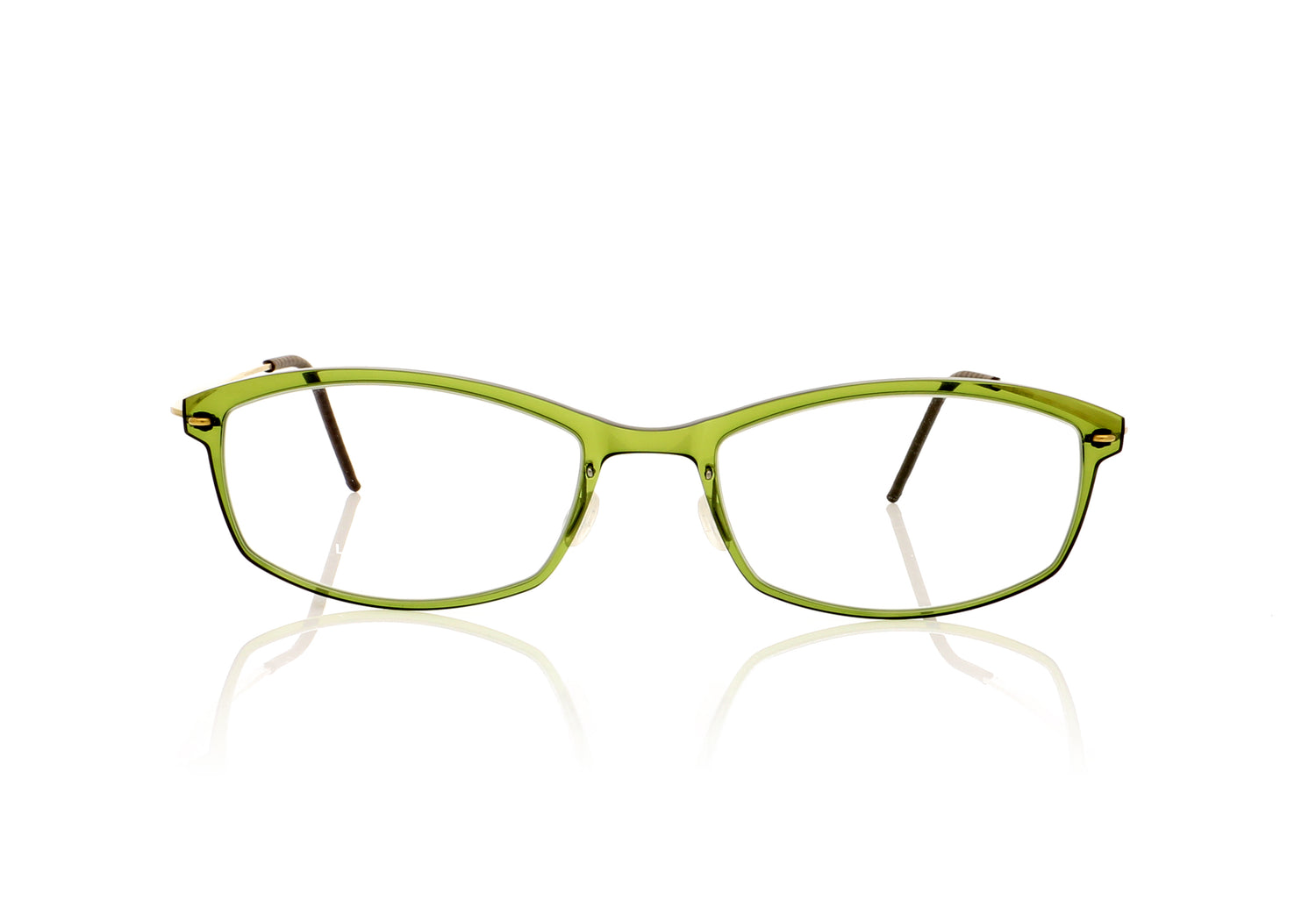 Lindberg n.o.w titanium 6512 C11/PGT Translucent olive green with matt gold sides Glasses - Front