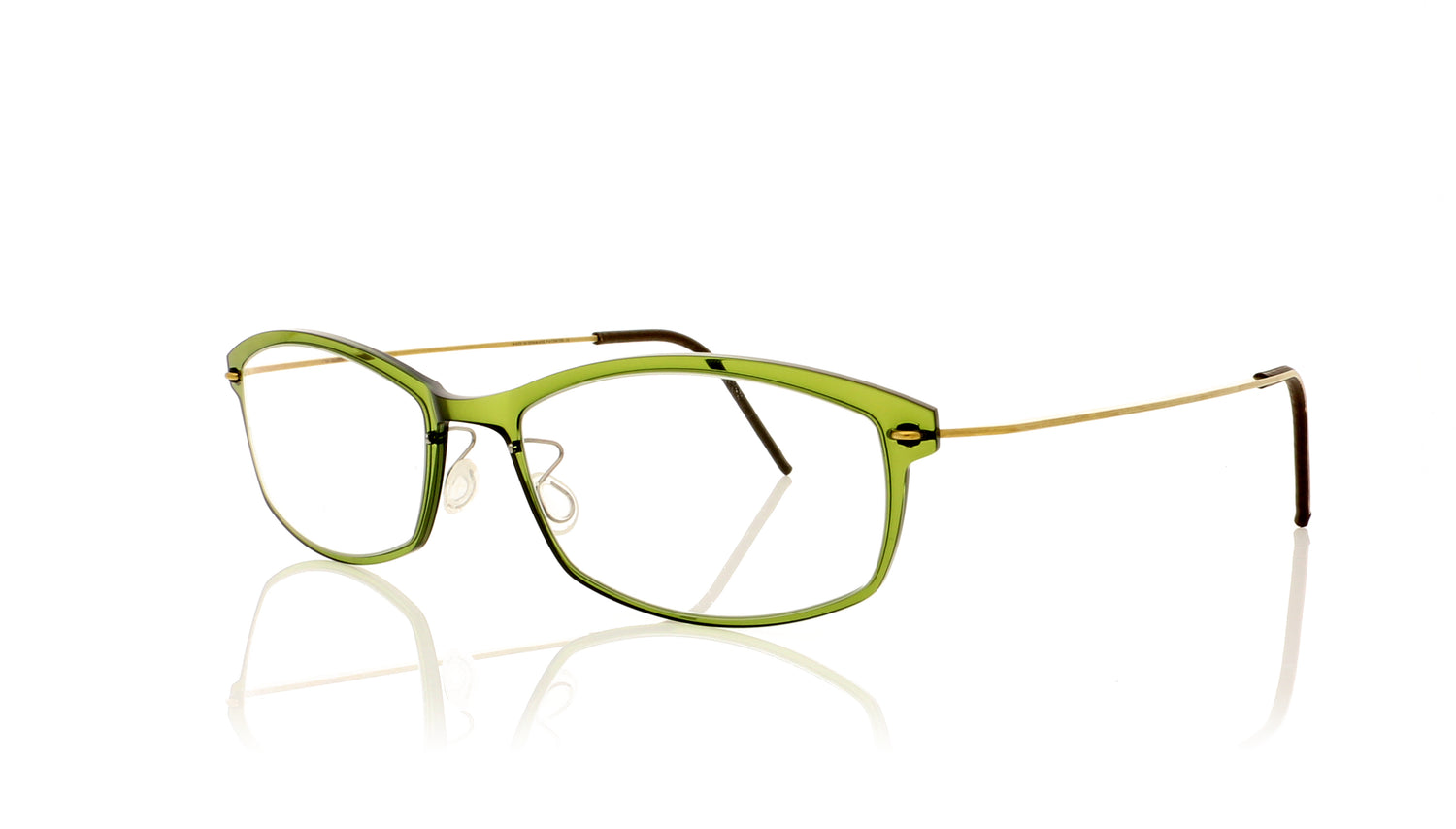 Lindberg n.o.w titanium 6512 C11/PGT Translucent olive green with matt gold sides Glasses - Angle