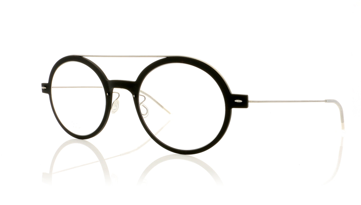 Lindberg n.o.w titanium 6543 D16/P10 Charcoal with silver temples Glasses - Angle