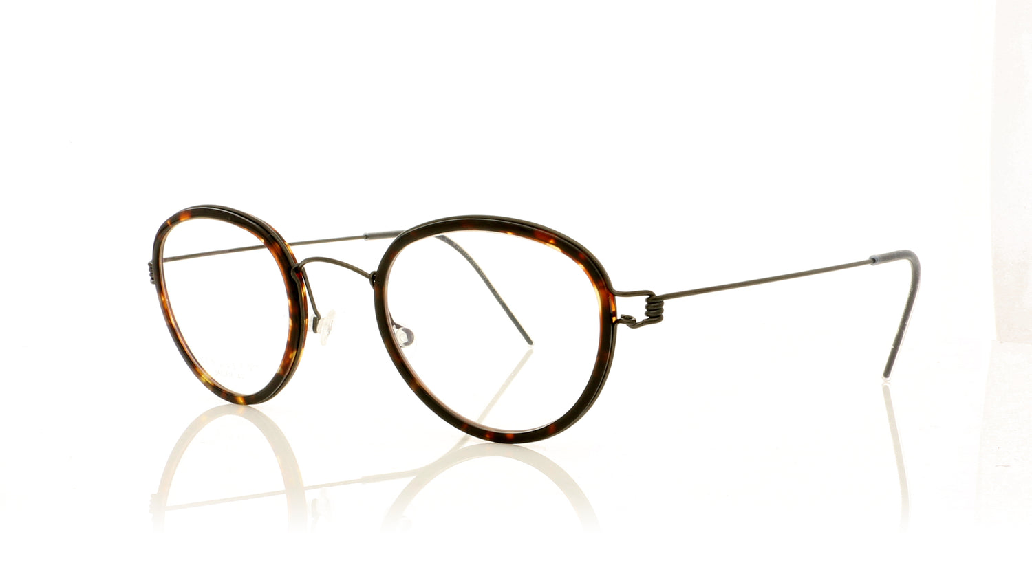 Lindberg Air titanium rim Jackie PU9-TPU9 Dark Havana Glasses - Angle