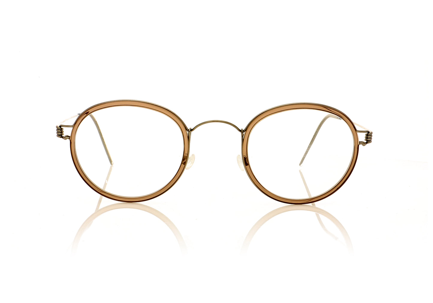 Lindberg Air titanium rim Lex P10-TP10-K115 Transparent Brown Glasses - Front