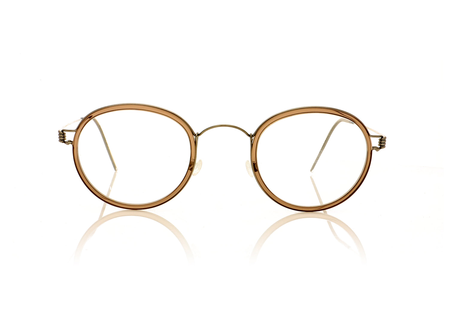 Lindberg Air titanium rim Lex P10-TP10-K115 Transparent Brown Glasses - Front