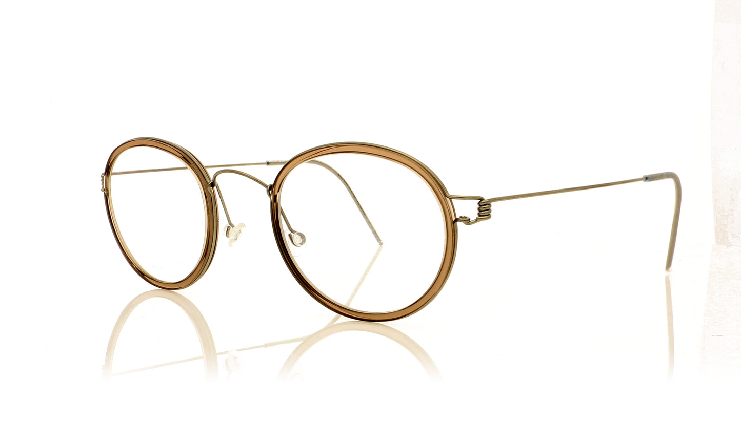 Lindberg Air titanium rim Lex P10-TP10-K115 Transparent Brown Glasses - Angle