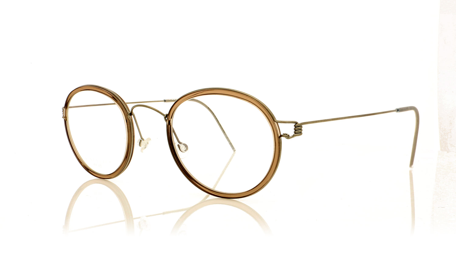 Lindberg Air titanium rim Lex P10-TP10-K115 Transparent Brown Glasses - Angle
