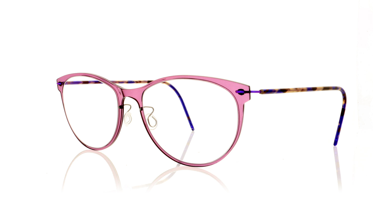 Lindberg NOW 6520 C19 K173/77 Purple Crystal Glasses - Angle