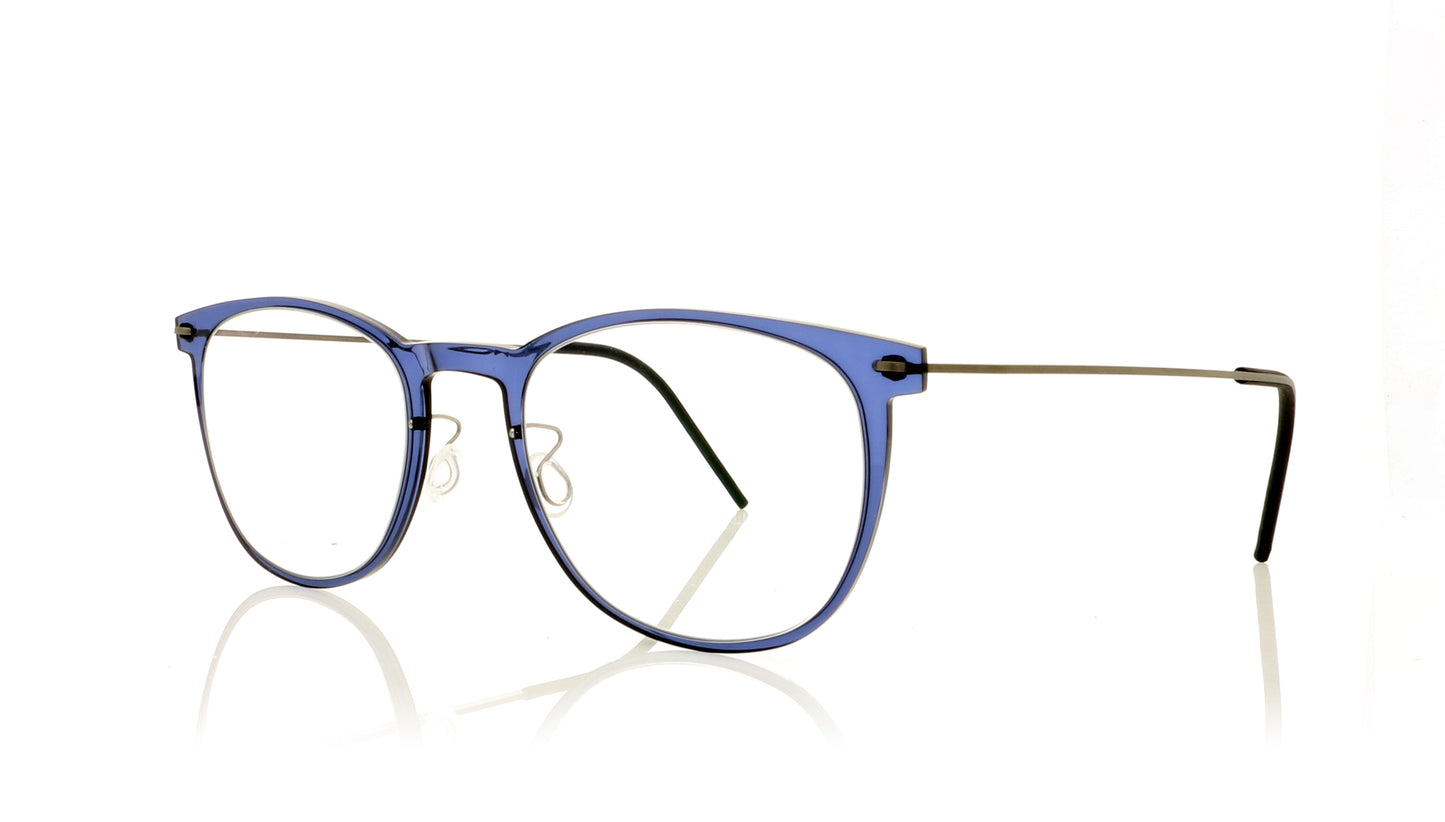 Lindberg NOW 6529 10 C14 Temple 802 Blue Crystal Glasses - Angle