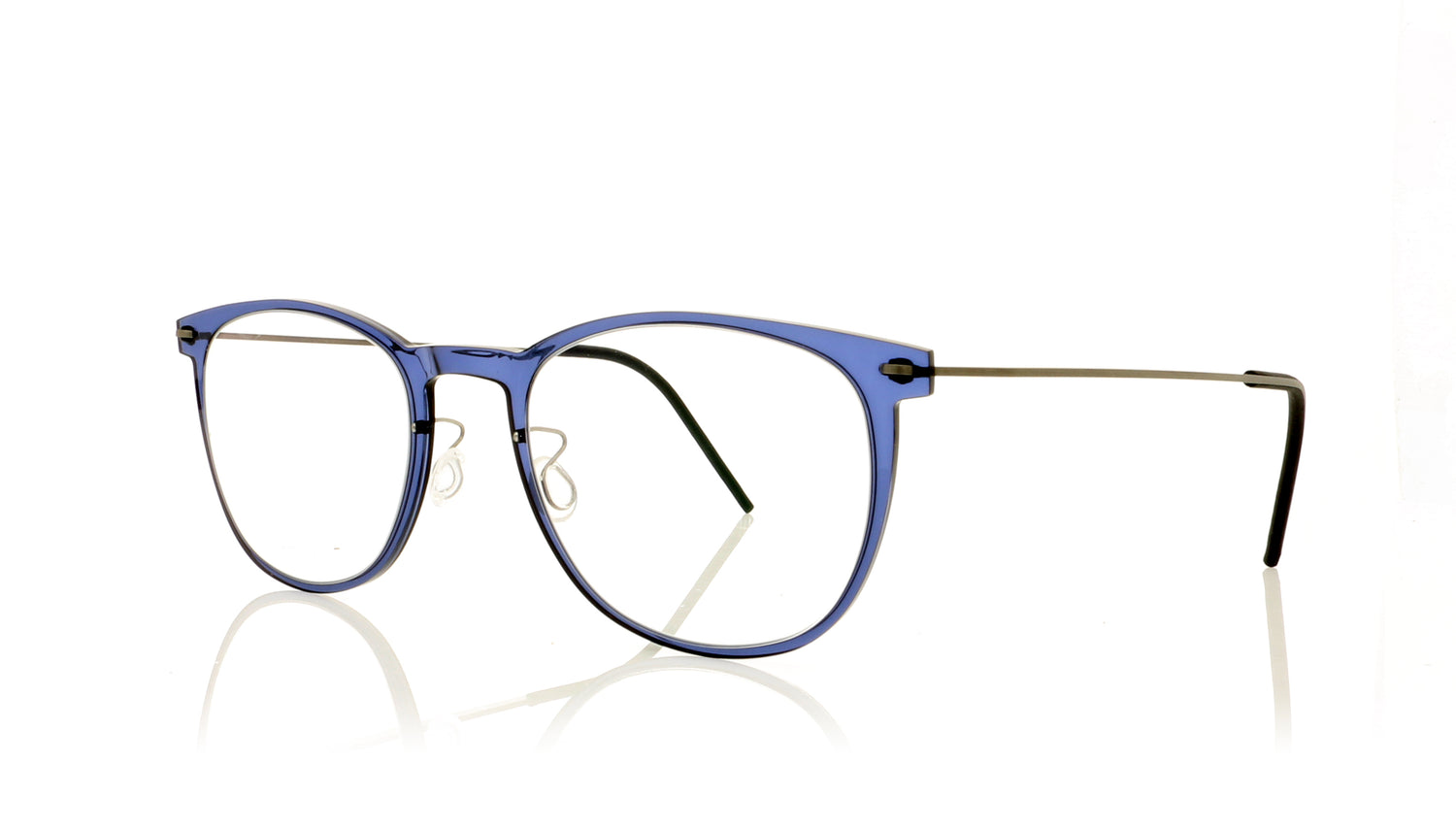 Lindberg NOW 6529 10 C14 Temple 802 Blue Crystal Glasses - Angle
