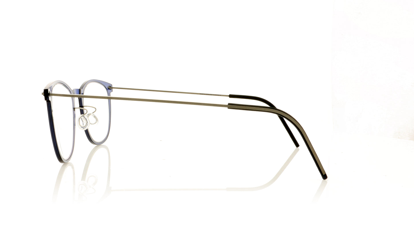 Lindberg NOW 6529 10 C14 Temple 802 Blue Crystal Glasses - Side