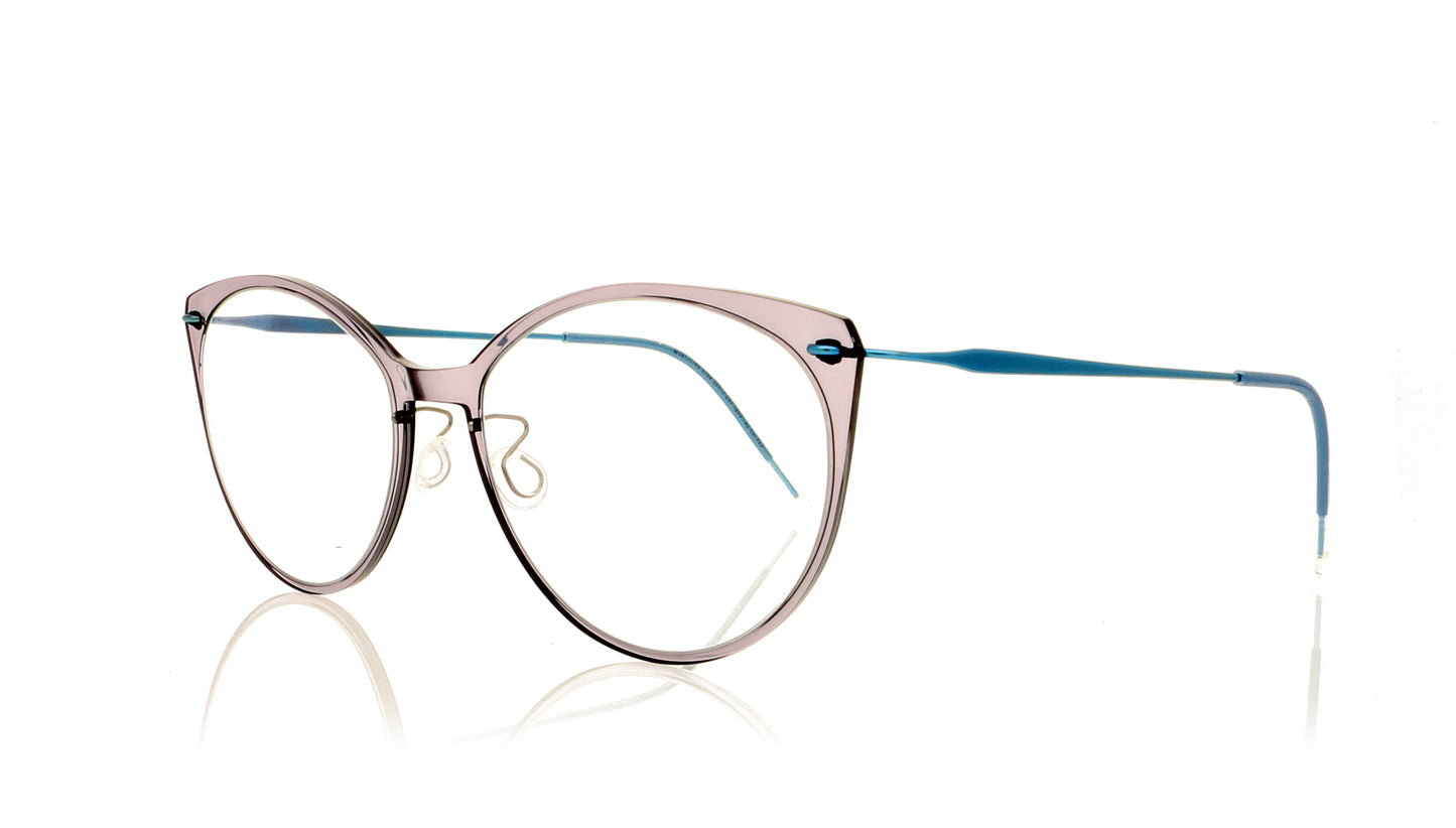 Lindberg NOW 6564 P25 CO7 Temple 803 Grey Smoke Crystal Glasses - Angle