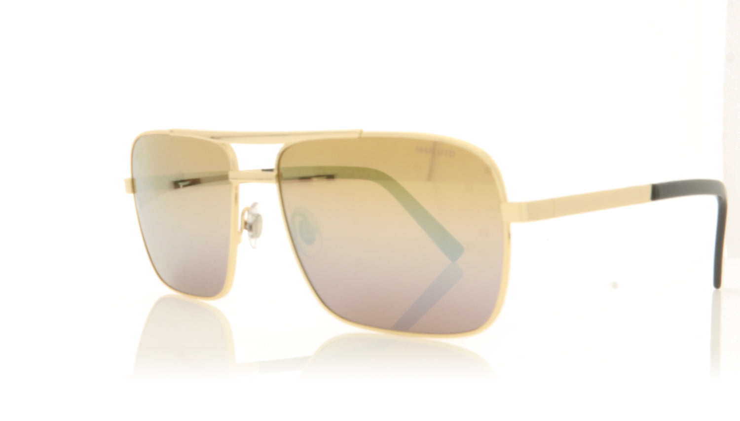 Maui Jim MJ-714 Compass 37UTD Gold Sunglasses - Angle