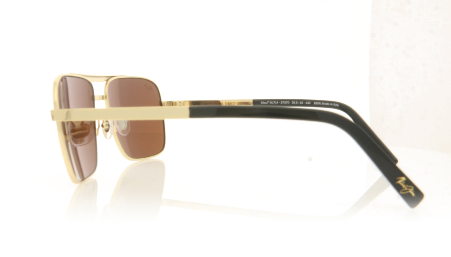 Maui Jim MJ-714 Compass 37UTD Gold Sunglasses - Side