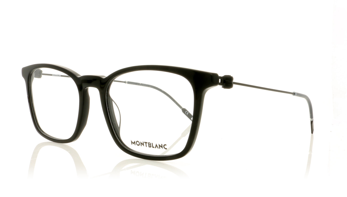 Mont Blanc MB0005O 1 Black Glasses - Angle