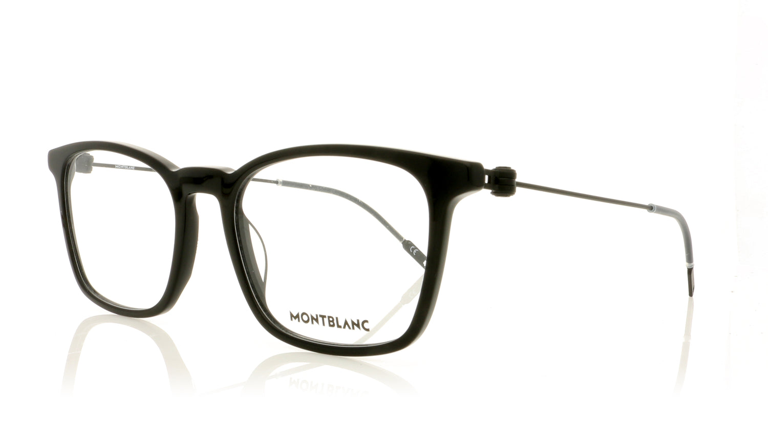Mont Blanc MB0005O 1 Black Glasses - Angle