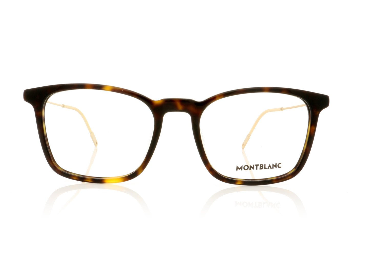 Mont Blanc MB0005O 2 Havana Gold Glasses - Front