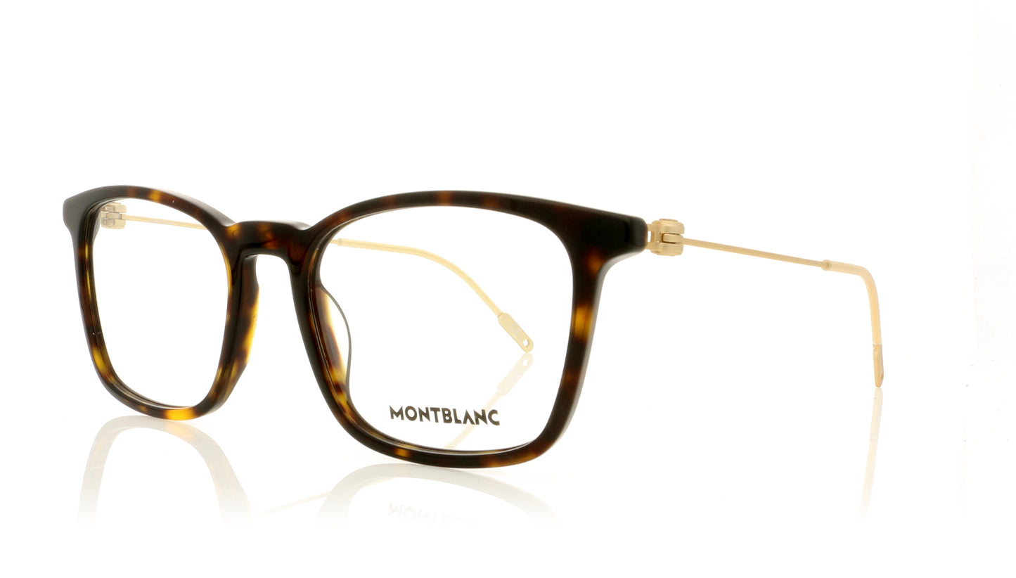 Mont Blanc MB0005O 2 Havana Gold Glasses - Angle
