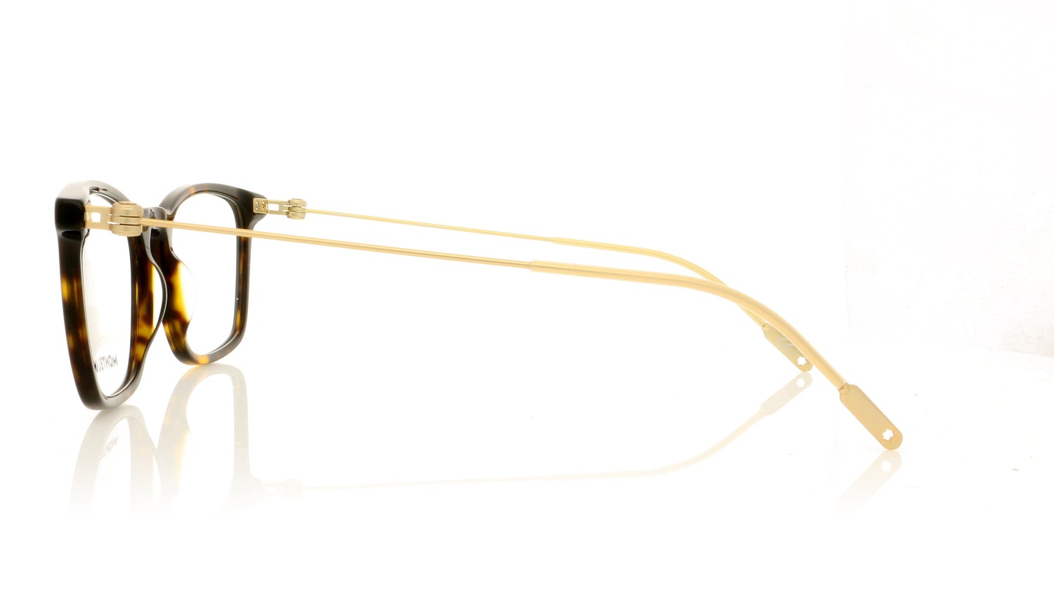 Mont Blanc MB0005O 2 Havana Gold Glasses - Side