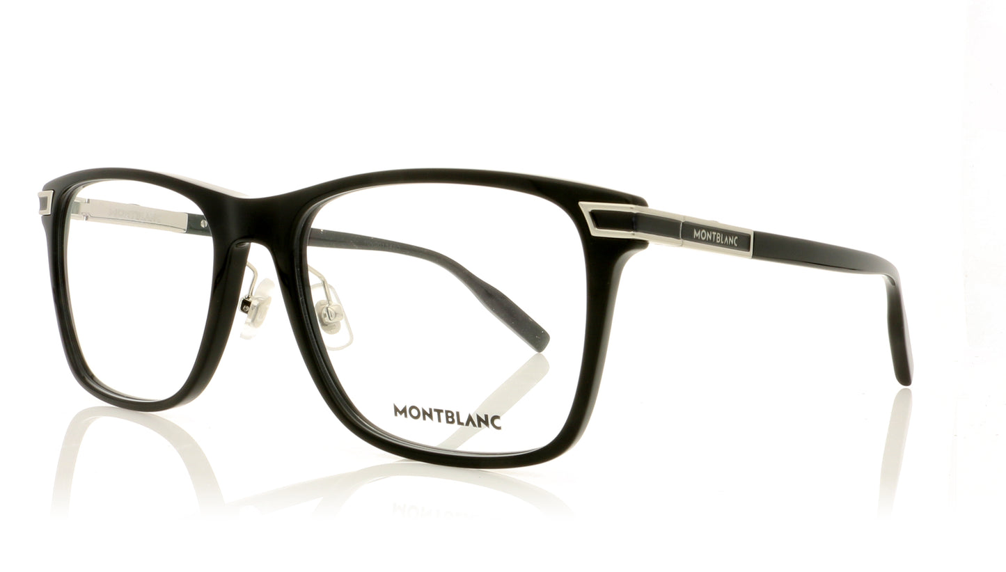 Mont Blanc MB0042O 5 Black-Silver Glasses - Angle