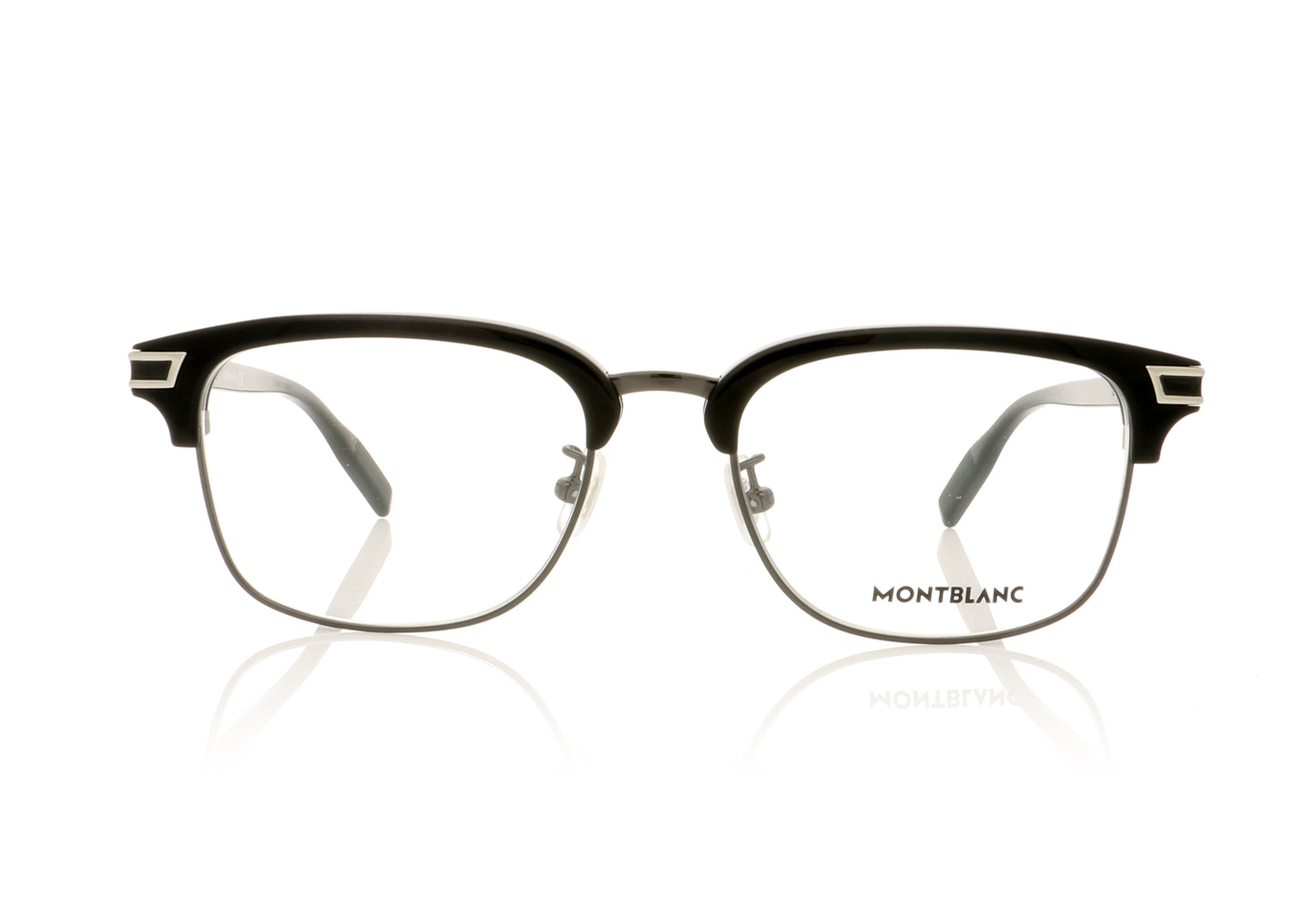 Mont Blanc MB0043O 1 Black-Silver Glasses - Front