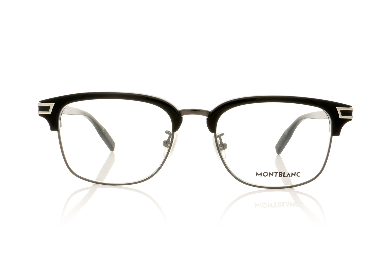 Mont Blanc MB0043O 1 Black-Silver Glasses - Front