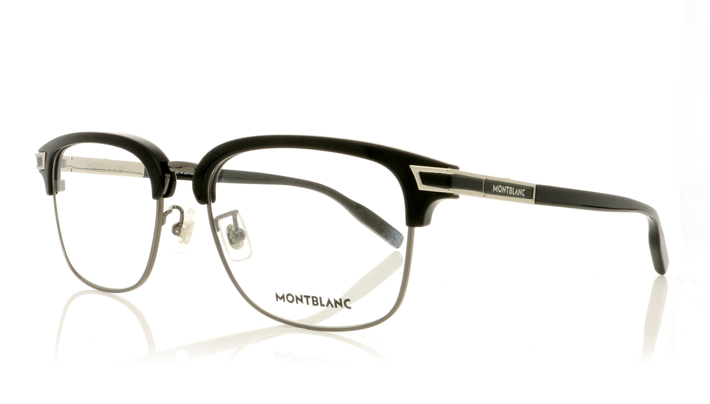 Mont Blanc MB0043O 5 Black-Silver Glasses - Angle
