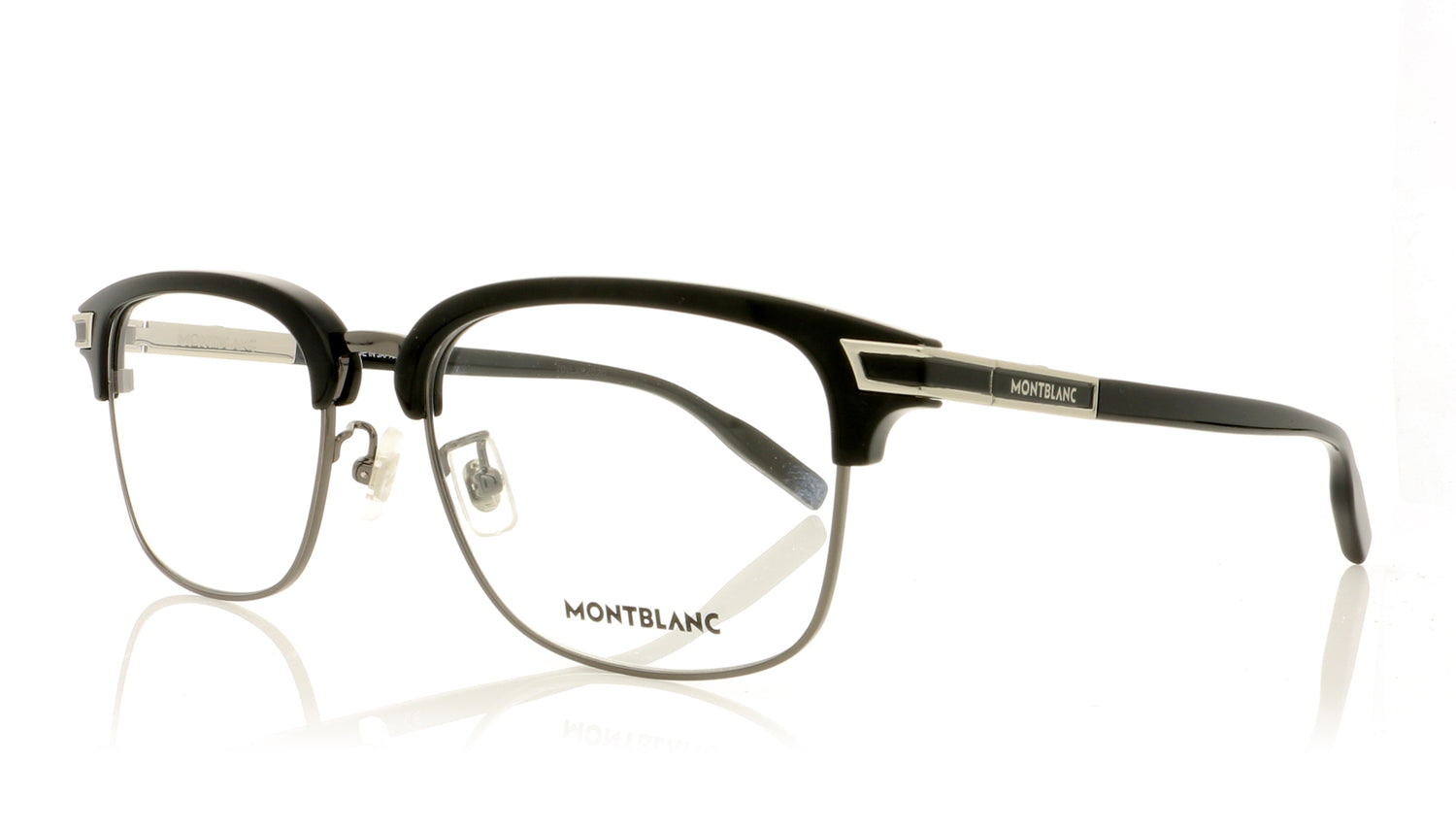 Mont Blanc MB0043O 5 Black-Silver Glasses - Angle