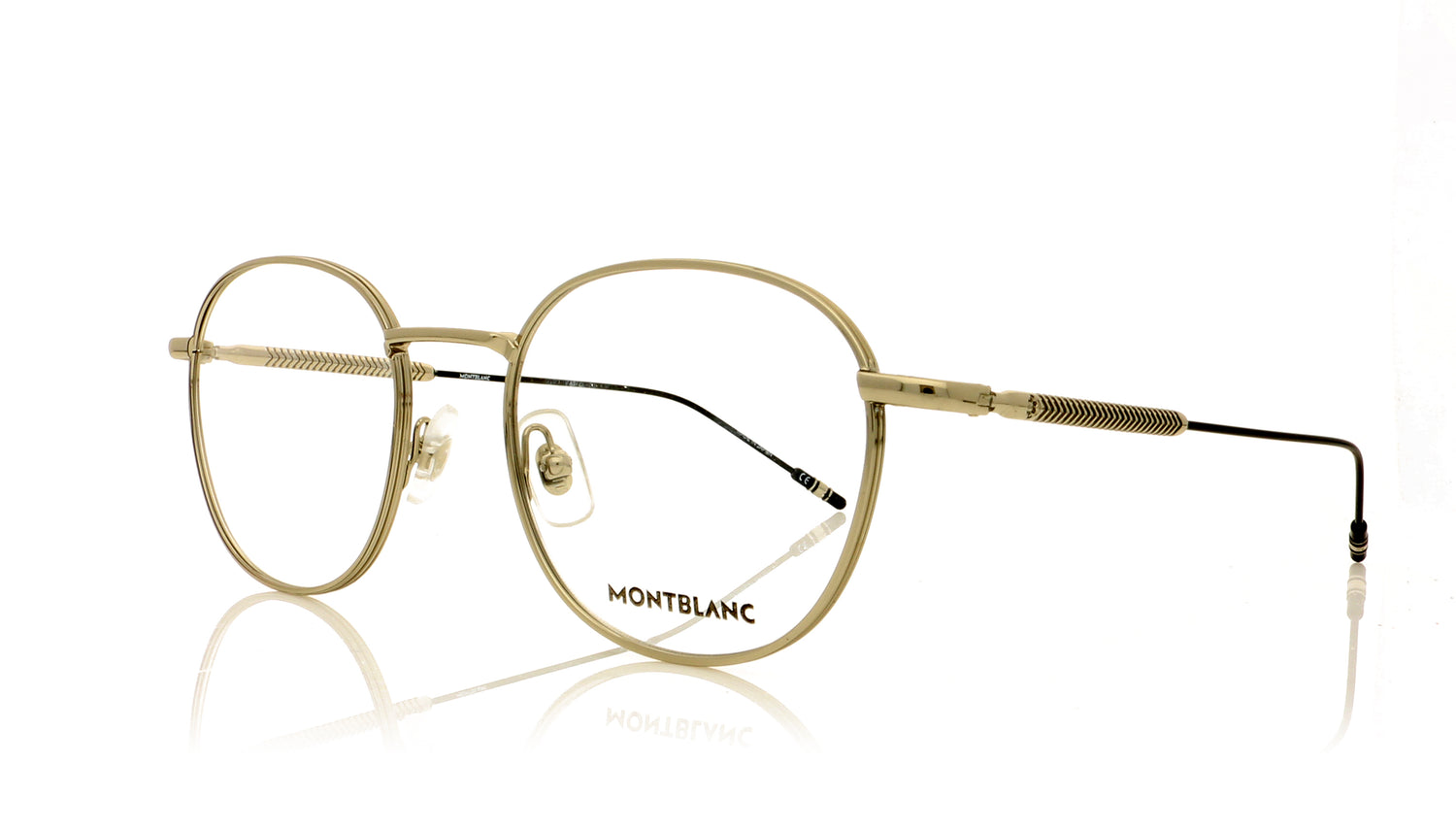 Mont Blanc MB0048O 3 Silver Glasses - Angle