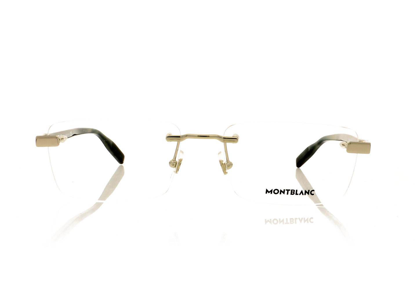 Mont Blanc MB0055O 4 Silver-Havana Glasses - Front