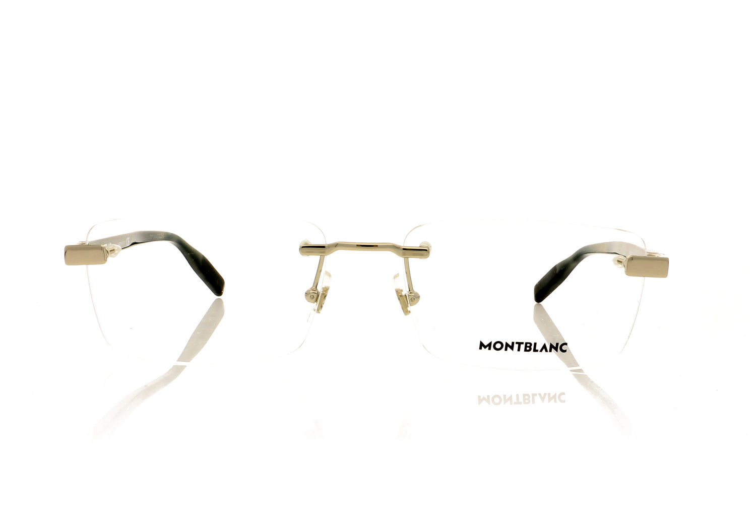 Mont Blanc MB0055O 4 Silver-Havana Glasses - Front