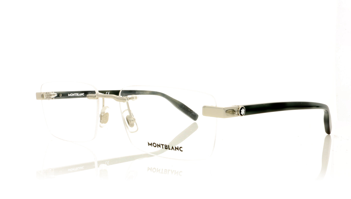 Mont Blanc MB0055O 4 Silver-Havana Glasses - Angle