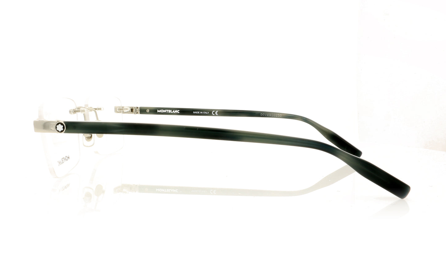 Mont Blanc MB0055O 4 Silver-Havana Glasses - Side