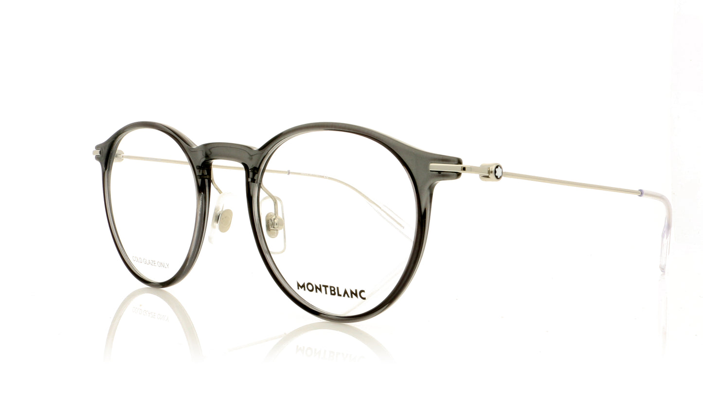 Mont Blanc MB0099O 1 Grey-Silver Glasses - Angle
