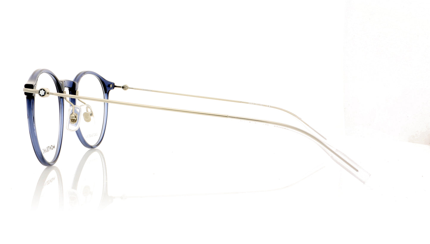 Mont Blanc MB0099O 4 Blue-Silver Glasses - Side