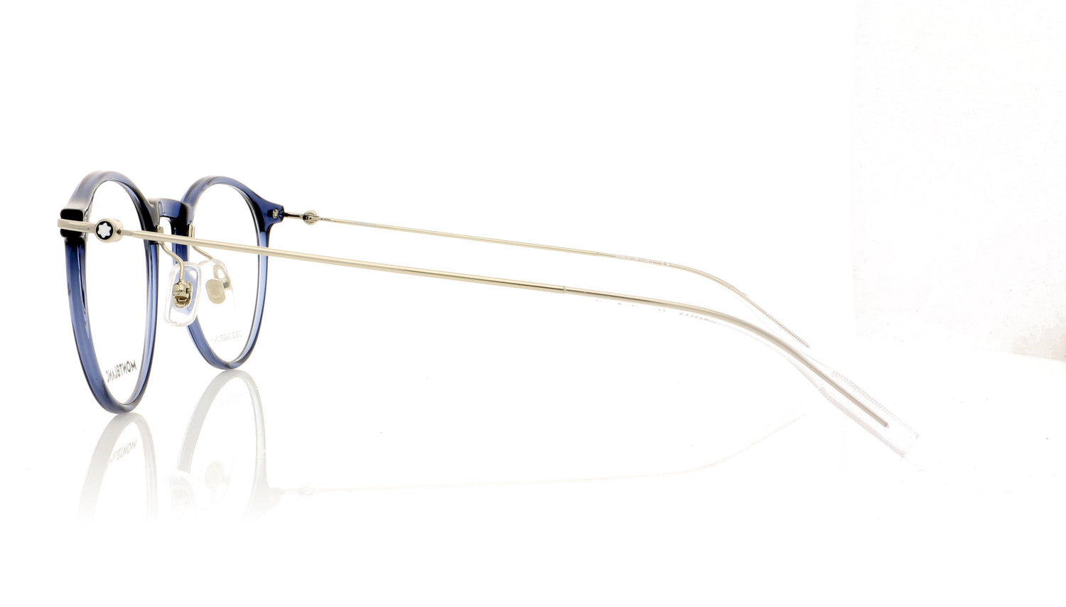 Mont Blanc MB0099O 4 Blue-Silver Glasses - Side