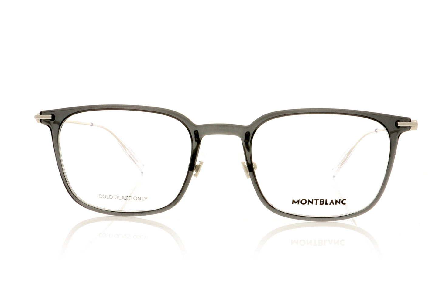 Mont Blanc MB0100O Grey-Silver 1 Glasses - Front