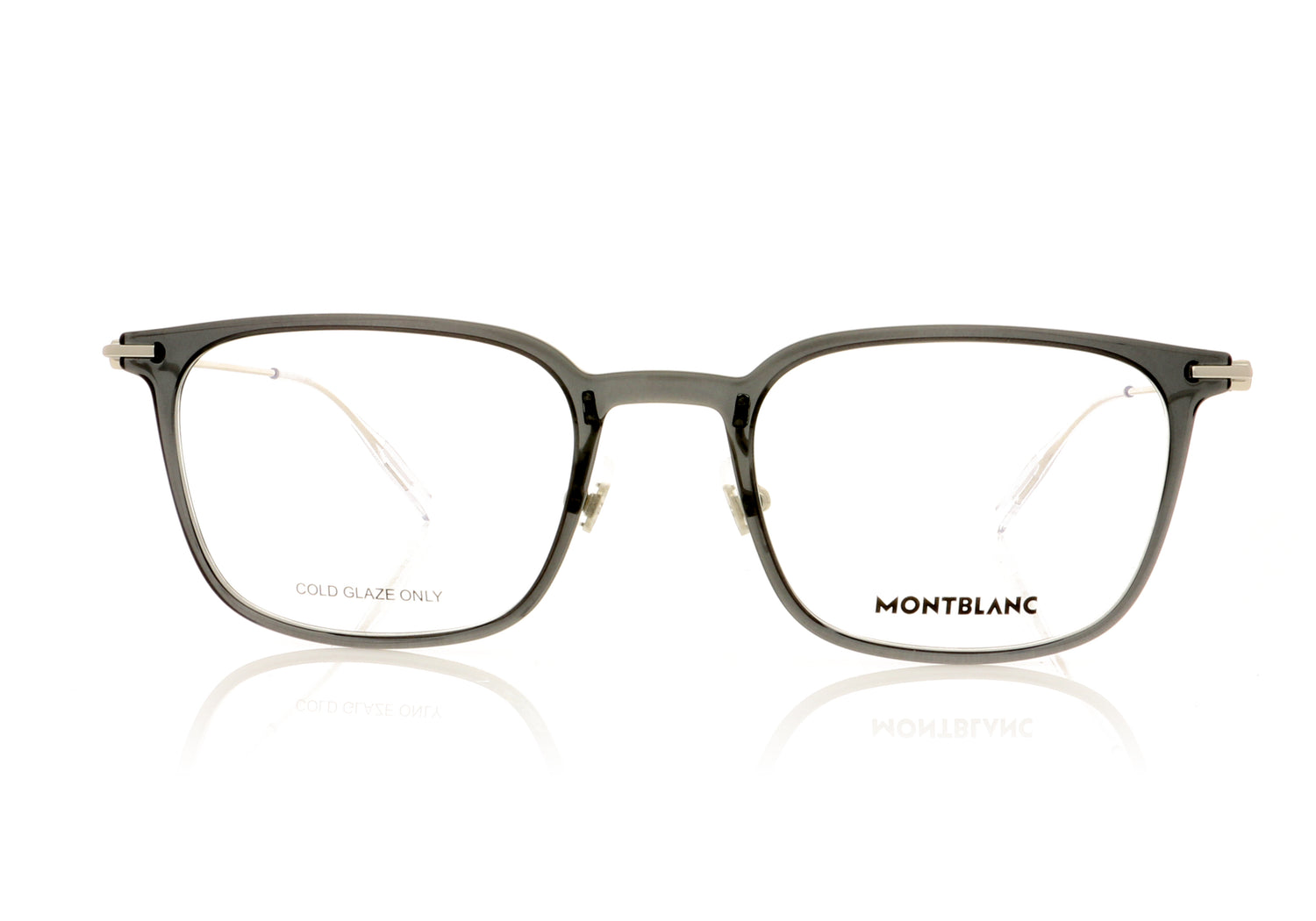 Mont Blanc MB0100O Grey-Silver 1 Glasses - Front