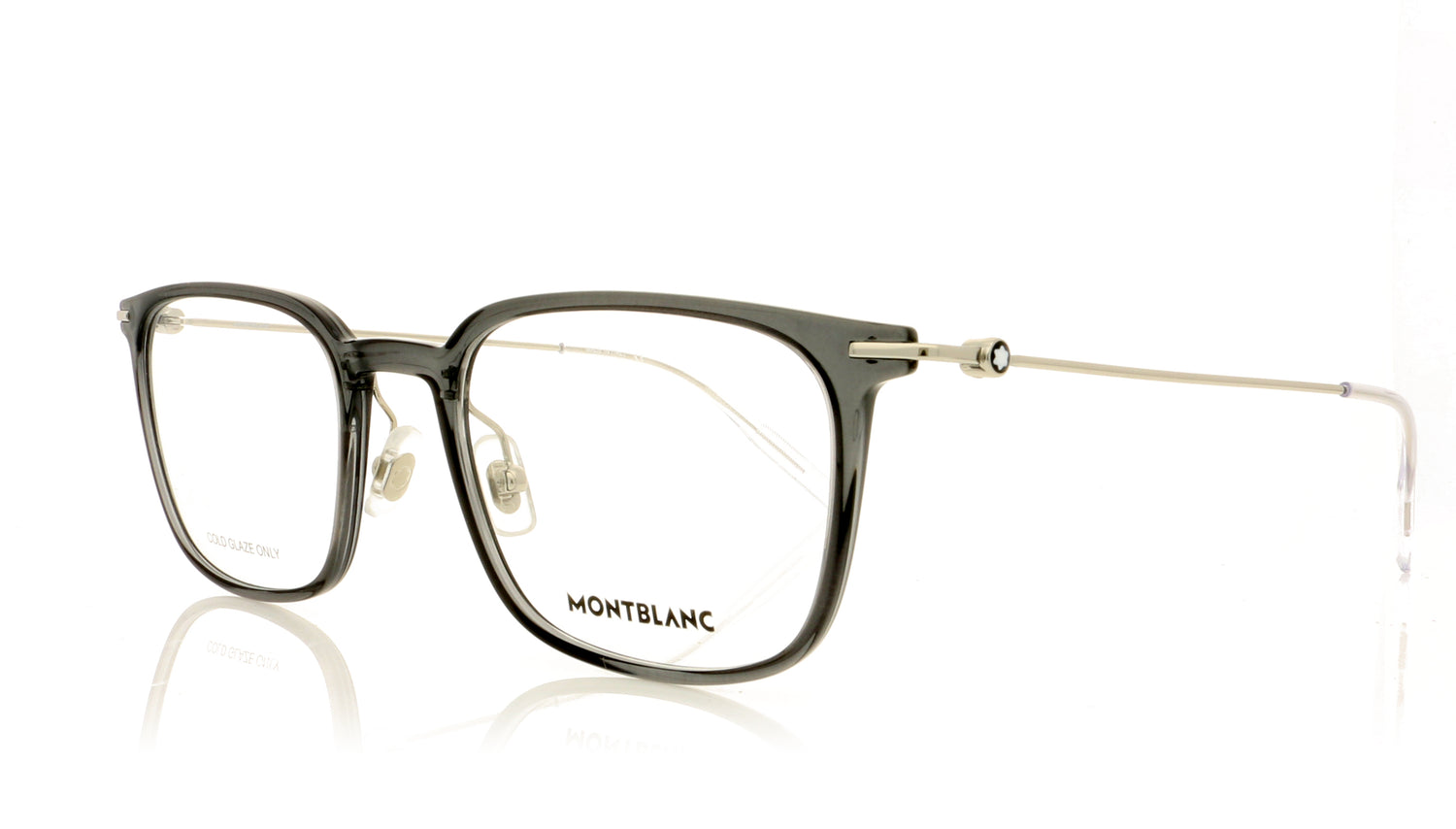 Mont Blanc MB0100O Grey-Silver 1 Glasses - Angle