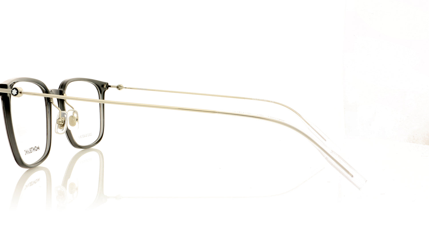 Mont Blanc MB0100O Grey-Silver 1 Glasses - Side