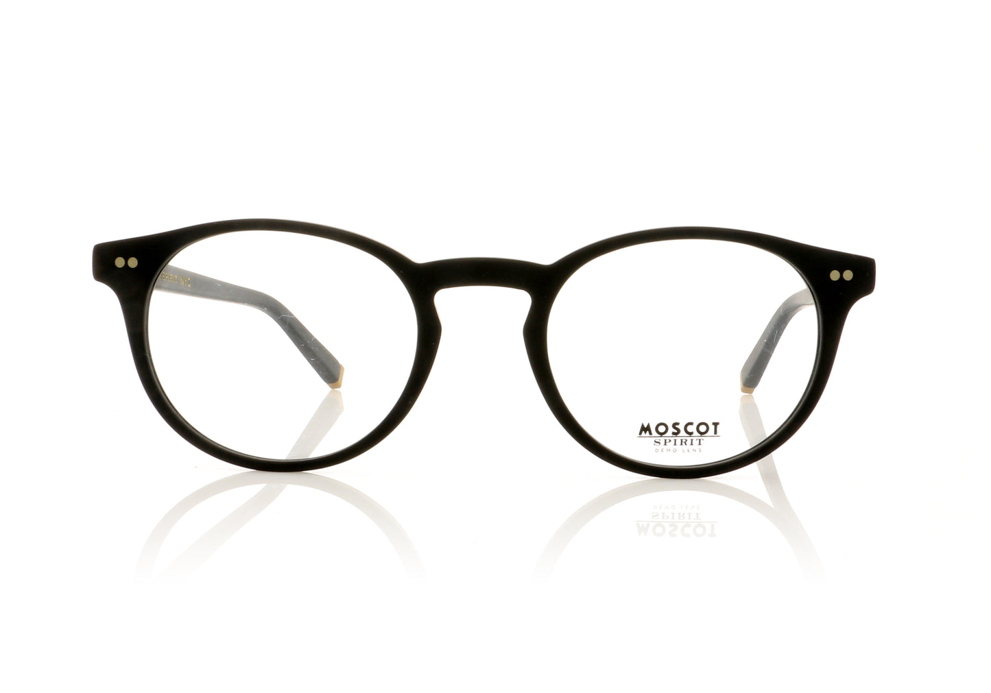 Moscot Frankie 1300-01 Matte Black Glasses - Front