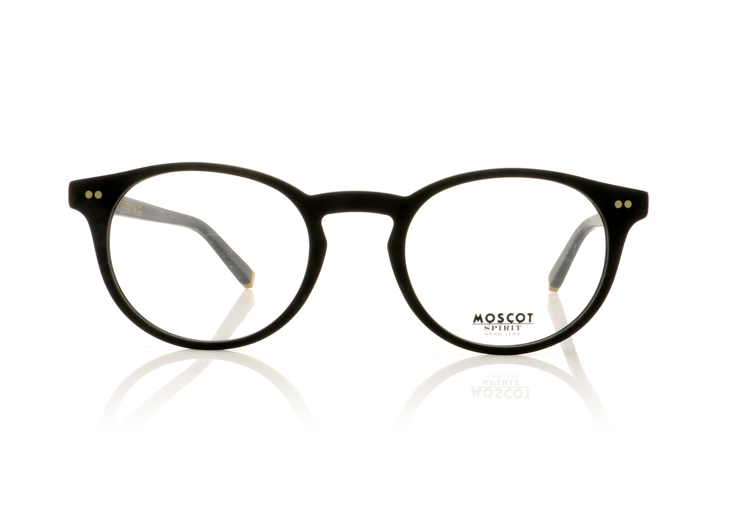 Moscot Frankie 1300-01 Matte Black Glasses - Front
